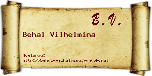 Behal Vilhelmina névjegykártya